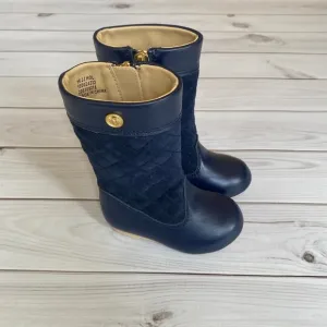 Janie and Jack Leather Riding Boots Navy Blue Size 4