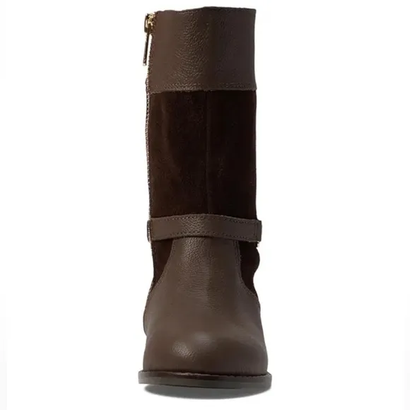 Janie and Jack The Leather Riding Boot in Wedgewood Brown