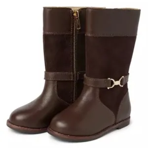 Janie and Jack The Leather Riding Boot in Wedgewood Brown