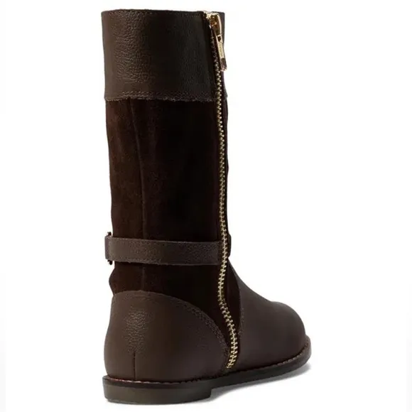 Janie and Jack The Leather Riding Boot in Wedgewood Brown