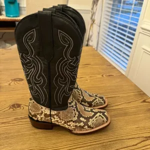 JB Dillon Python leather Cowgirl Boots Size 6