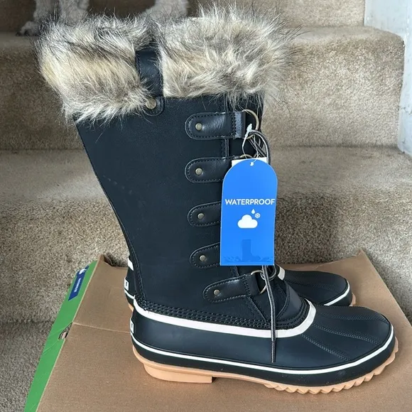 JBU Ella Boots 10 Faux Fur Tall Waterproof Winter Snow Boots NWT
