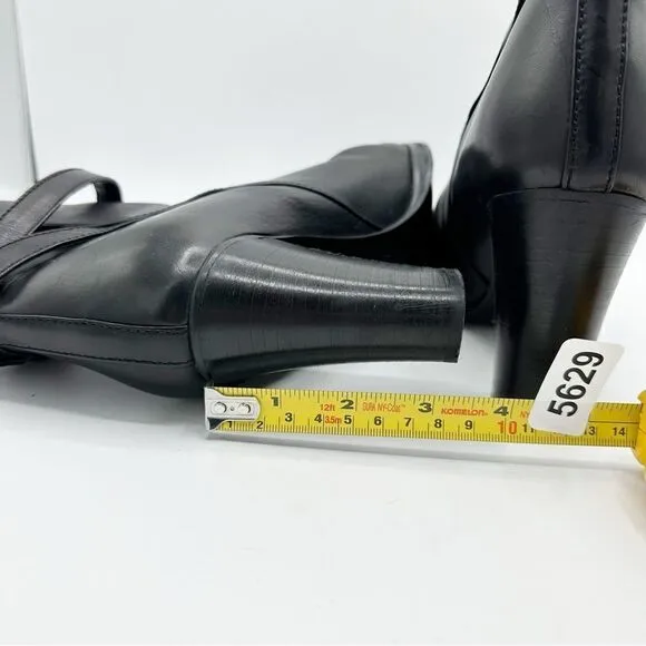J.CREW Ankle Boots Platform Sz. 9 Black Leather Belted Made in ITALY Women's 10