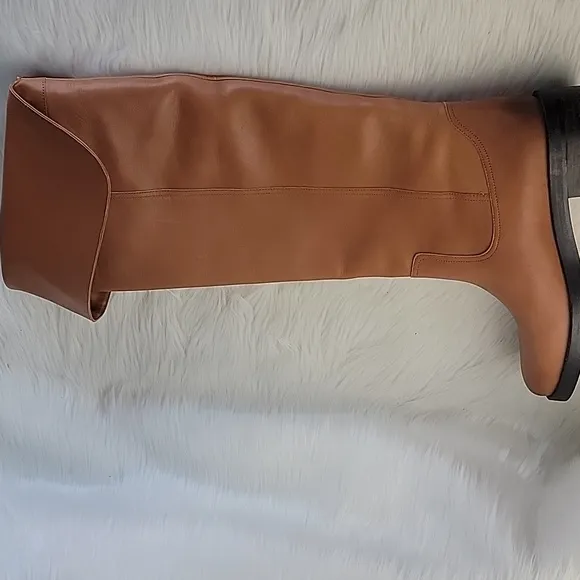 J.CREW NeW Tan Leather Over-The-Knee Fold Over Pull On Equestrian Riding Boots