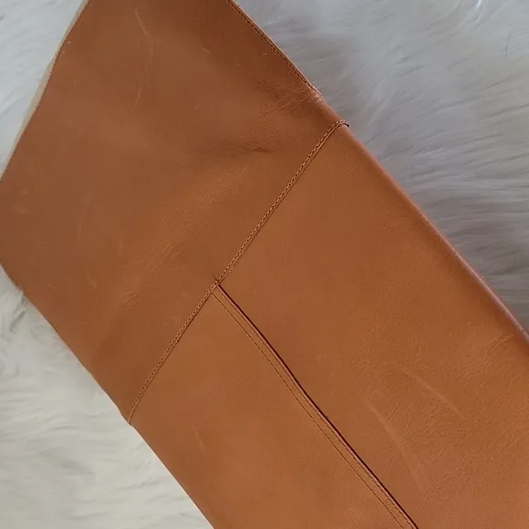 J.CREW NeW Tan Leather Over-The-Knee Fold Over Pull On Equestrian Riding Boots