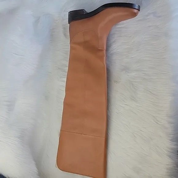 J.CREW NeW Tan Leather Over-The-Knee Fold Over Pull On Equestrian Riding Boots