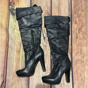 JESSICA SIMPSON Tulip black leather boots Size 8.5