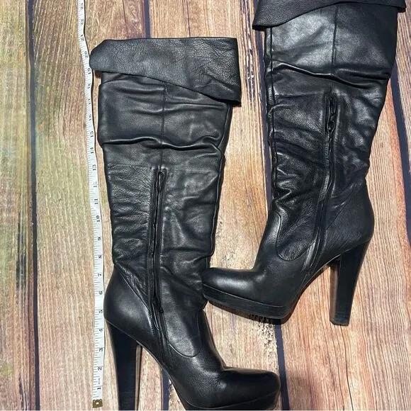 JESSICA SIMPSON Tulip black leather boots Size 8.5