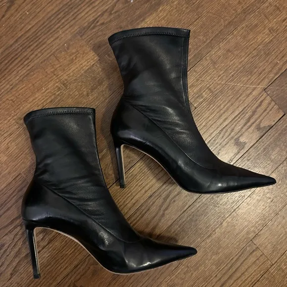 JIMMY CHOO STRETCH LEATHER BOOTIE