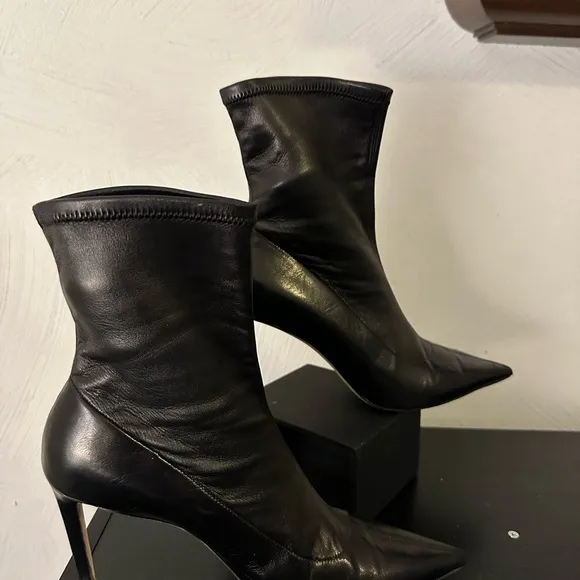 JIMMY CHOO STRETCH LEATHER BOOTIE