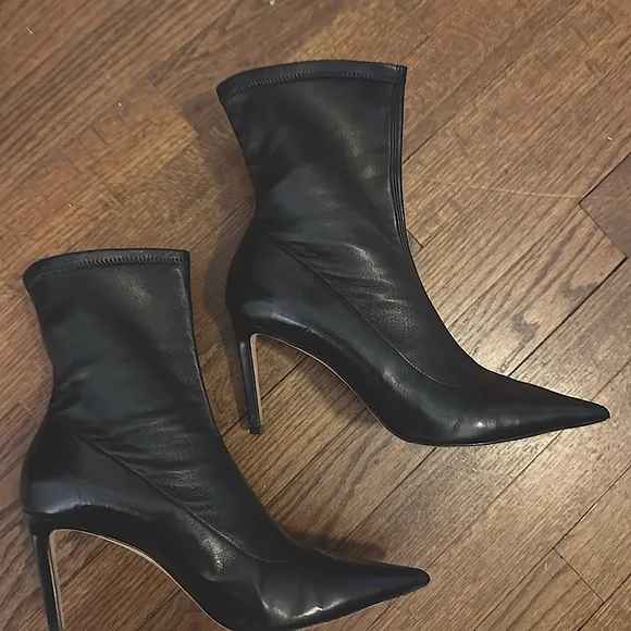JIMMY CHOO STRETCH LEATHER BOOTIE