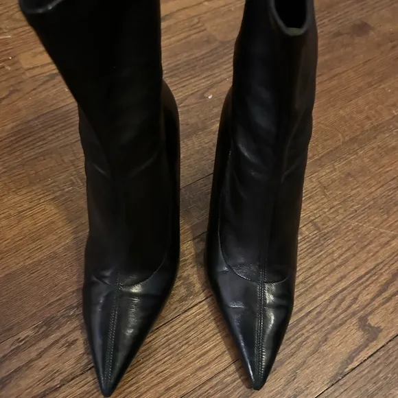 JIMMY CHOO STRETCH LEATHER BOOTIE