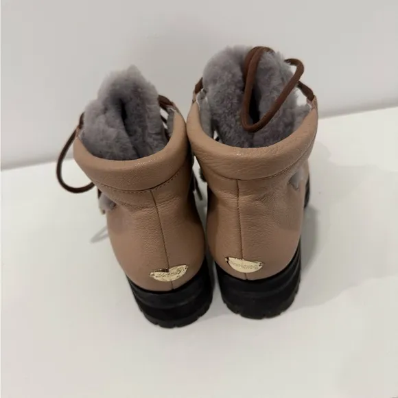 Jimmy Choo Tan and Gray Winter Boots with Fur Lining
