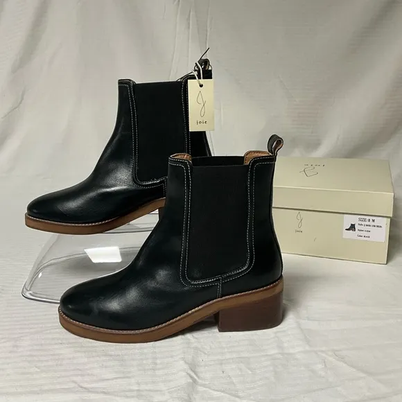 Joie Chelsea JJ Black Leather Ankle Boots‎ Size 8