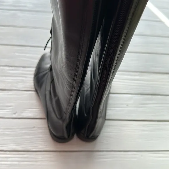 Joie Tall Black Zipper Back Equestrian Style Tall Boots size 5.5