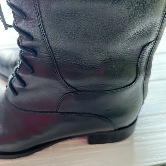 Joie Tall Black Zipper Back Equestrian Style Tall Boots size 5.5