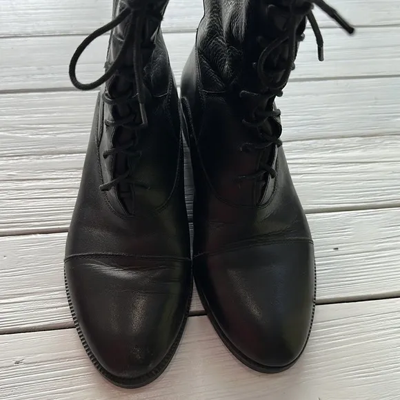 Joie Tall Black Zipper Back Equestrian Style Tall Boots size 5.5