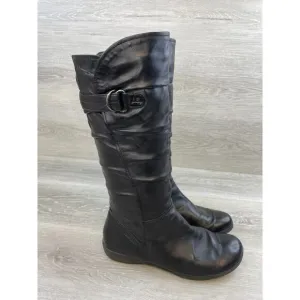Josef Seibel Naly 23 79723 Women's 9.5 Black Leather Side Zip Tall Riding Boot