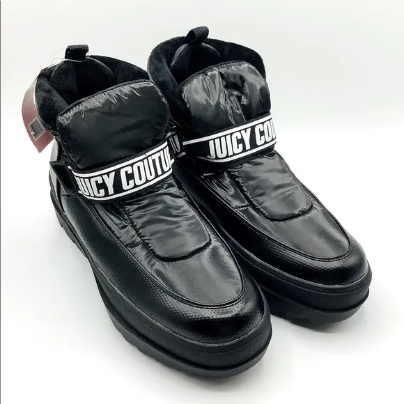 Juicy Couture NWT Black Puffer Platform Snow Boots, Size 11