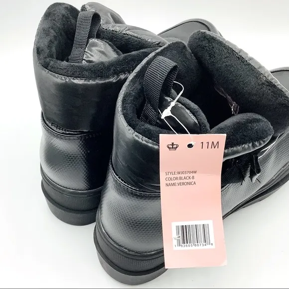 Juicy Couture NWT Black Puffer Platform Snow Boots, Size 11