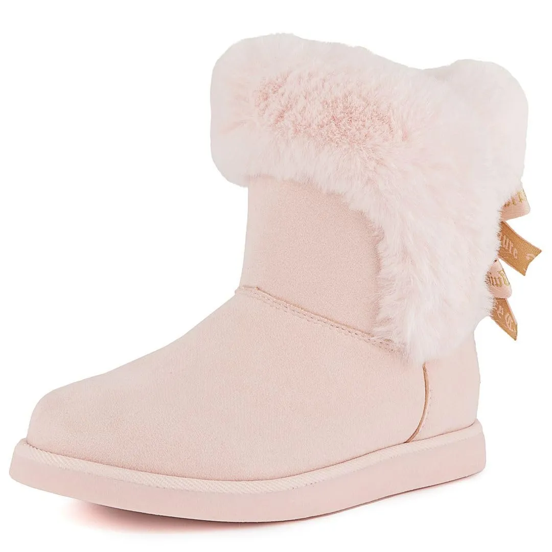 Juicy Couture Women's Slip On Winter Snow Boots Warm & Insulated Fur Lining Comfortable Fashion Booties-King 2-Blush Micro-7