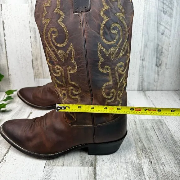 Justin 2253 Buck Western Cowboy Boots in Bay Apache Brown Leather 11EE