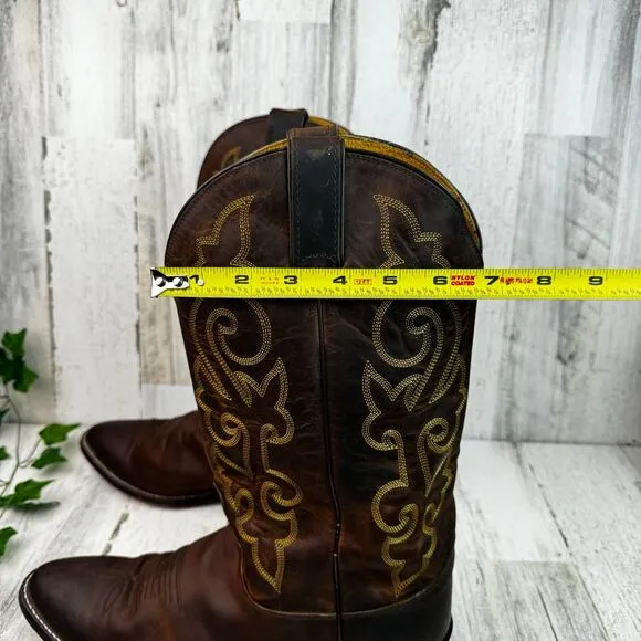 Justin 2253 Buck Western Cowboy Boots in Bay Apache Brown Leather 11EE