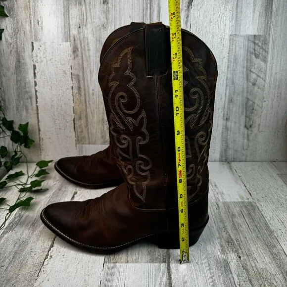 Justin 2253 Buck Western Cowboy Boots in Bay Apache Brown Leather 11EE