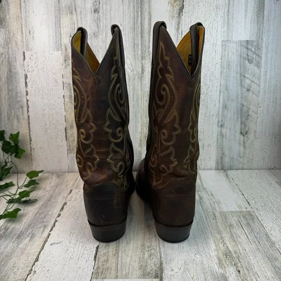 Justin 2253 Buck Western Cowboy Boots in Bay Apache Brown Leather 11EE
