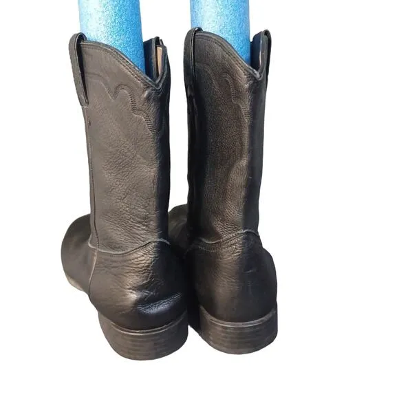 Justin Black Boots Square Toe11EE  3909