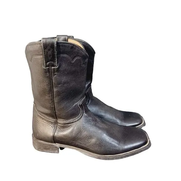 Justin Black Boots Square Toe11EE  3909