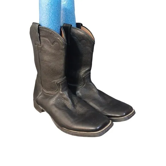 Justin Black Boots Square Toe11EE  3909