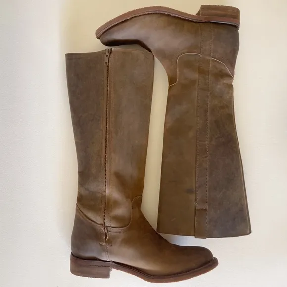 Justin Boots Bay Apache MSL501 Tall Zip Riding Equestrian Western Festival 8.5