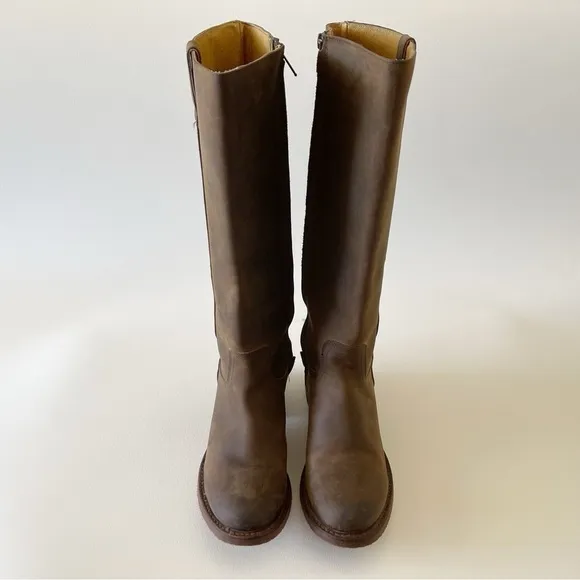 Justin Boots Bay Apache MSL501 Tall Zip Riding Equestrian Western Festival 8.5
