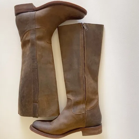Justin Boots Bay Apache MSL501 Tall Zip Riding Equestrian Western Festival 8.5