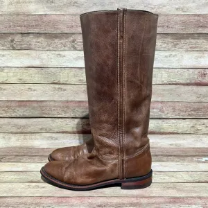 Justin Brown Leather Pointes Boots