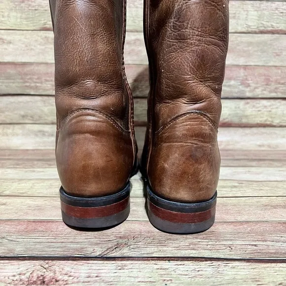 Justin Brown Leather Pointes Boots