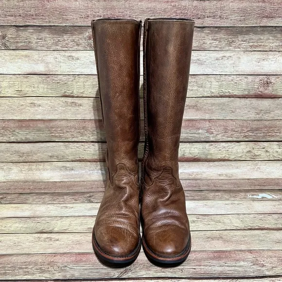 Justin Brown Leather Pointes Boots