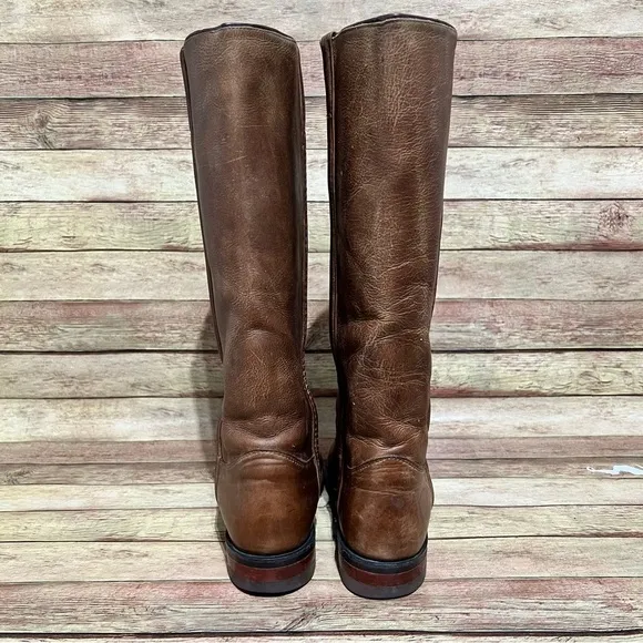 Justin Brown Leather Pointes Boots