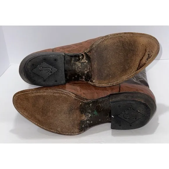 Justin Diamond Women Brown  10.5 Western Boots Equestrian Festival Cowboy Carter