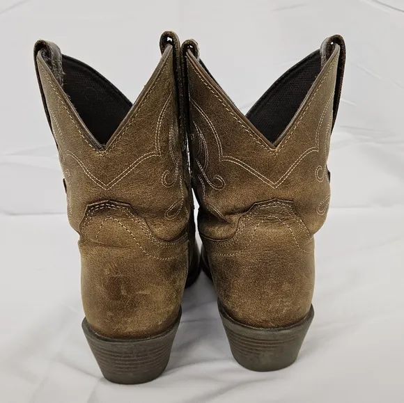 Justin Gypsy Chellie Leather Square Toe Western Cowgirl Boots in Tan Sz 10.5