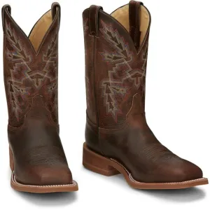 Justin Men's Bender Cowhide Leather Dark Brown Western Boots BR5348 Size 9.5 D‎