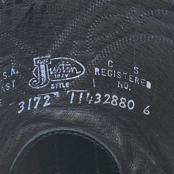 Justin ostrich quill boots roper 10.5 D black western cowboy boots