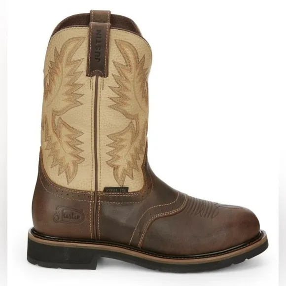JUSTIN Superintendent 11 inch Steel Toe Boot Western Cowboy Leather Work 11D