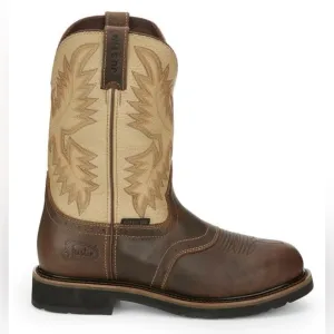 JUSTIN Superintendent 11 inch Steel Toe Boot Western Cowboy Leather Work 11D