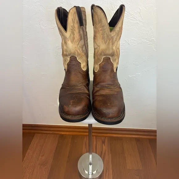 JUSTIN Superintendent 11 inch Steel Toe Boot Western Cowboy Leather Work 11D