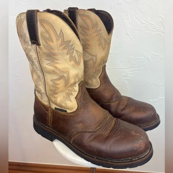 JUSTIN Superintendent 11 inch Steel Toe Boot Western Cowboy Leather Work 11D
