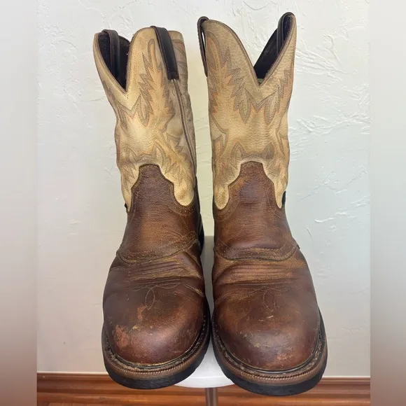 JUSTIN Superintendent 11 inch Steel Toe Boot Western Cowboy Leather Work 11D