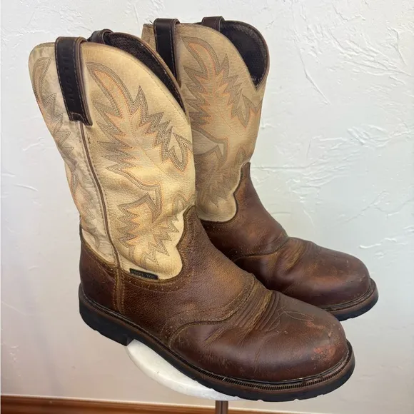 JUSTIN Superintendent 11 inch Steel Toe Boot Western Cowboy Leather Work 11D