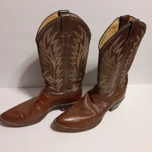 Justin Vintage Style 8732 Brown Leather Western Cowboy Boots 9.5 B